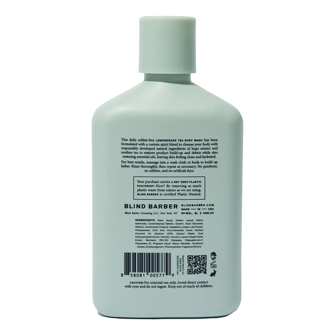 Blind Barber Lemongrass Tea Body Wash - Bilde 2