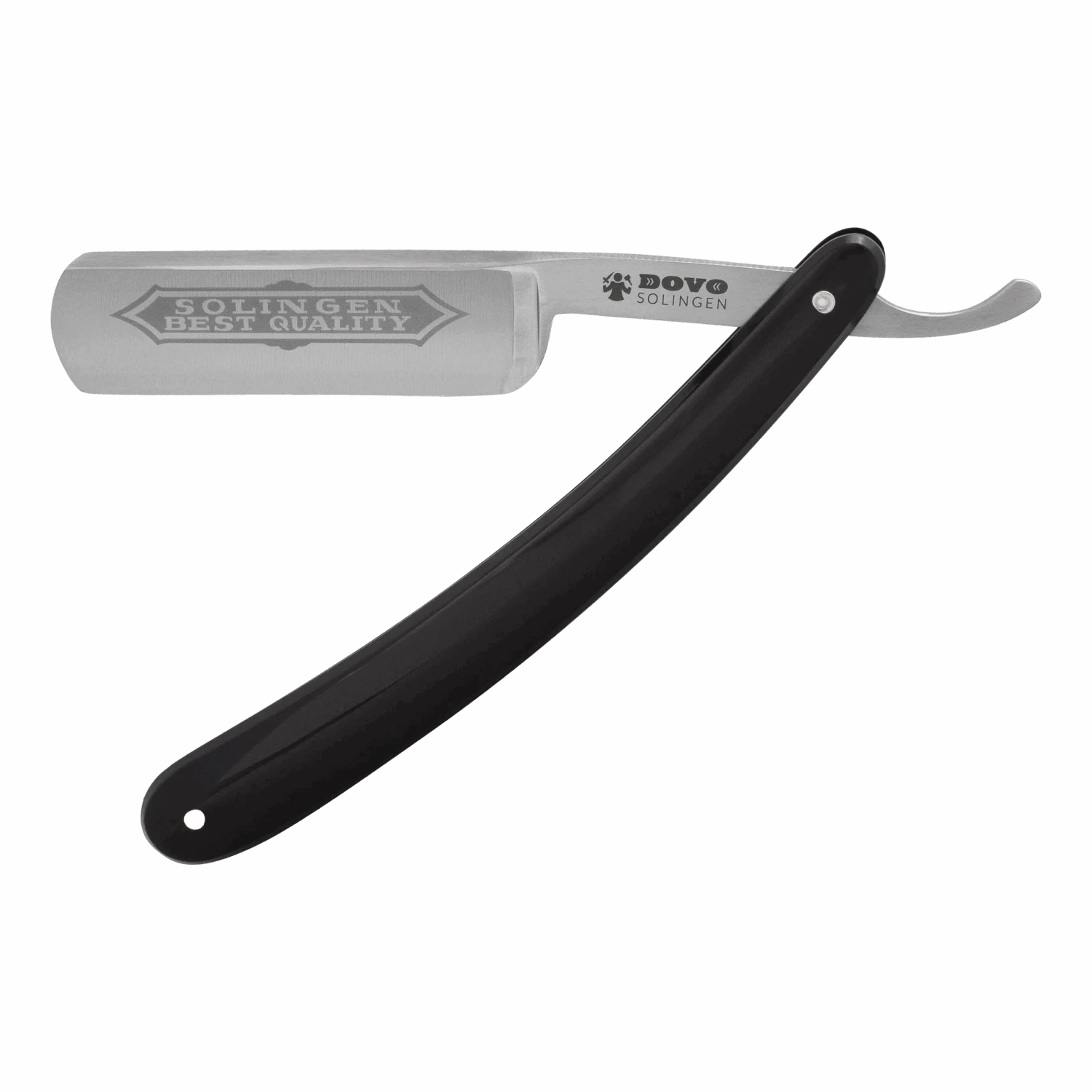 DOVO Barberkniv - Sort Skaft 6/8"