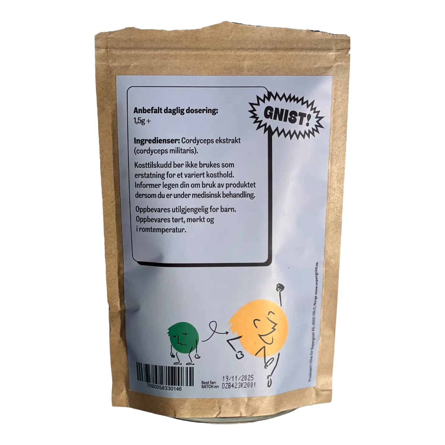 GNIST! Cordyceps Dobbeltekstrakt Pulver 100g - Bilde 2