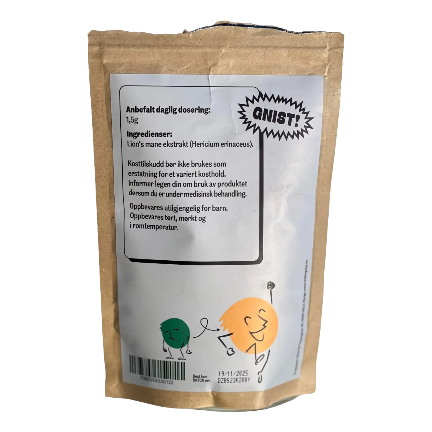 GNIST! Lions Mane Dobbeltekstrakt Pulver 100g - Bilde 2