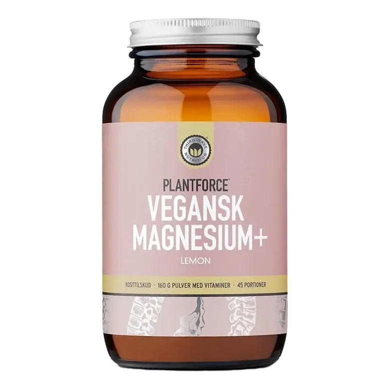 Plantforce Vegansk Magnesium+ Lemon 160g Pulver