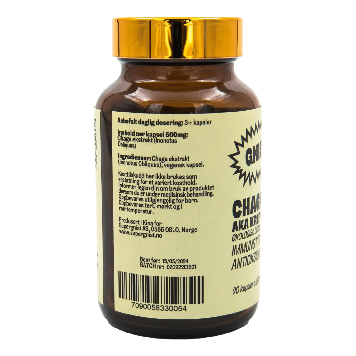 GNIST! Chaga Dobbeltekstrakt Kapsler - Bilde 3